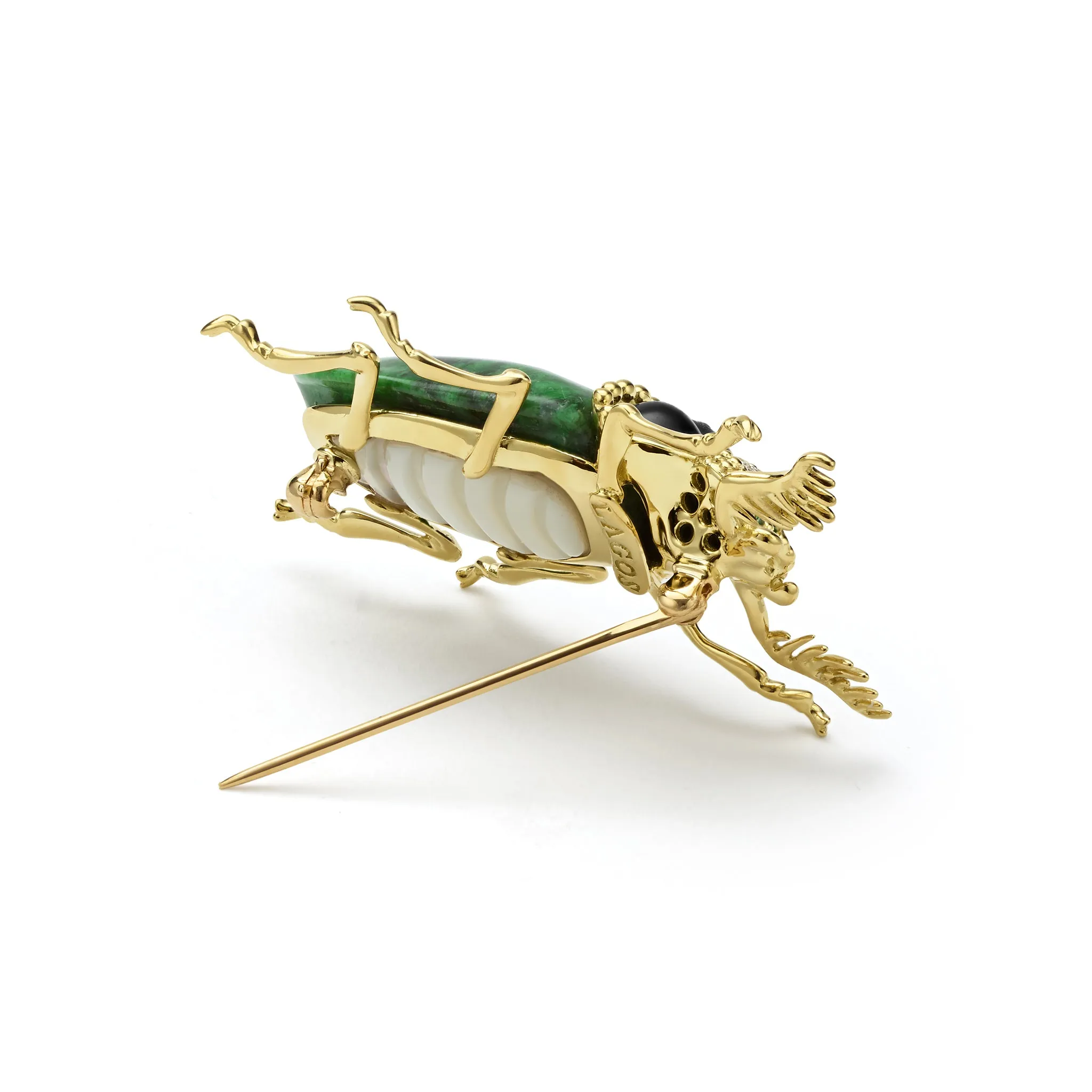 Rare Wonders 18K Gold Maw Sit Sit and Onyx Beetle Pin sold by LAGOS product image thumbnail 5