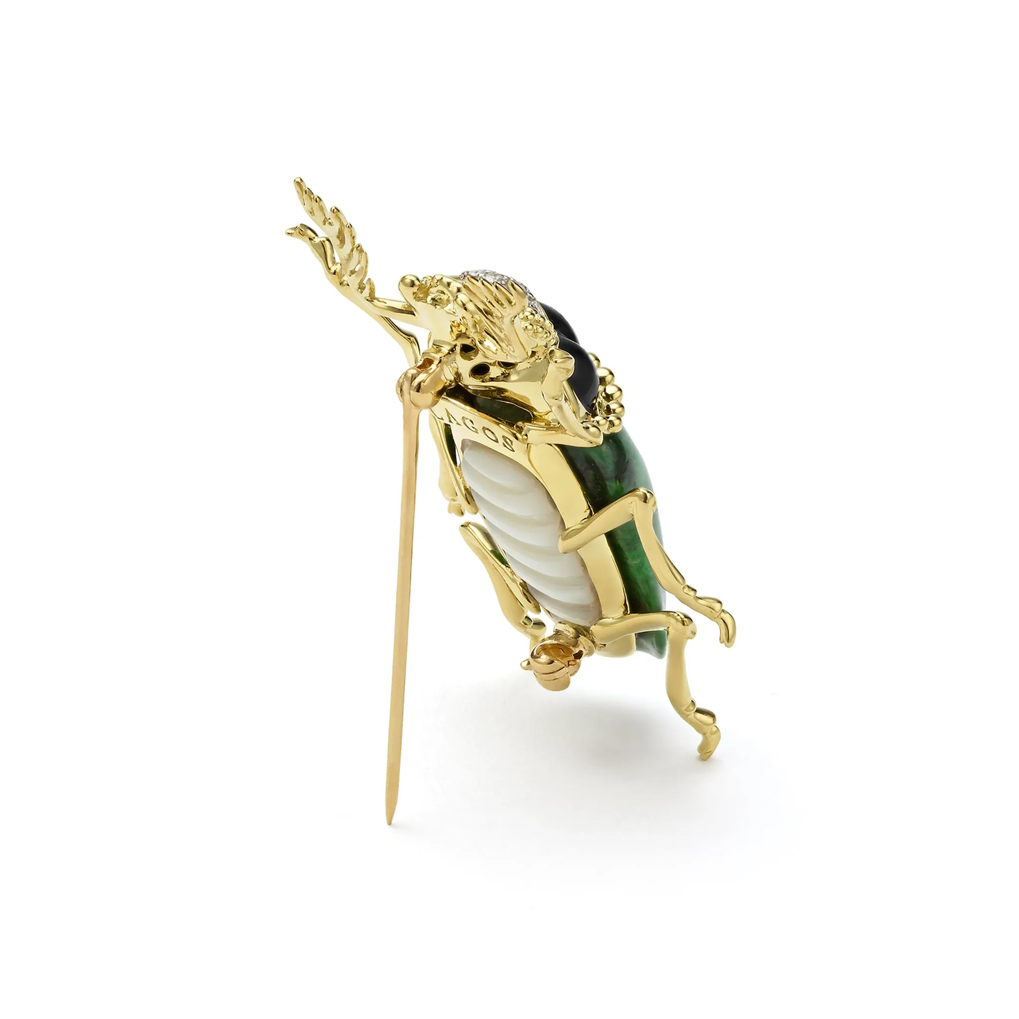 Rare Wonders 18K Gold Maw Sit Sit and Onyx Beetle Pin sold by LAGOS product image thumbnail 4