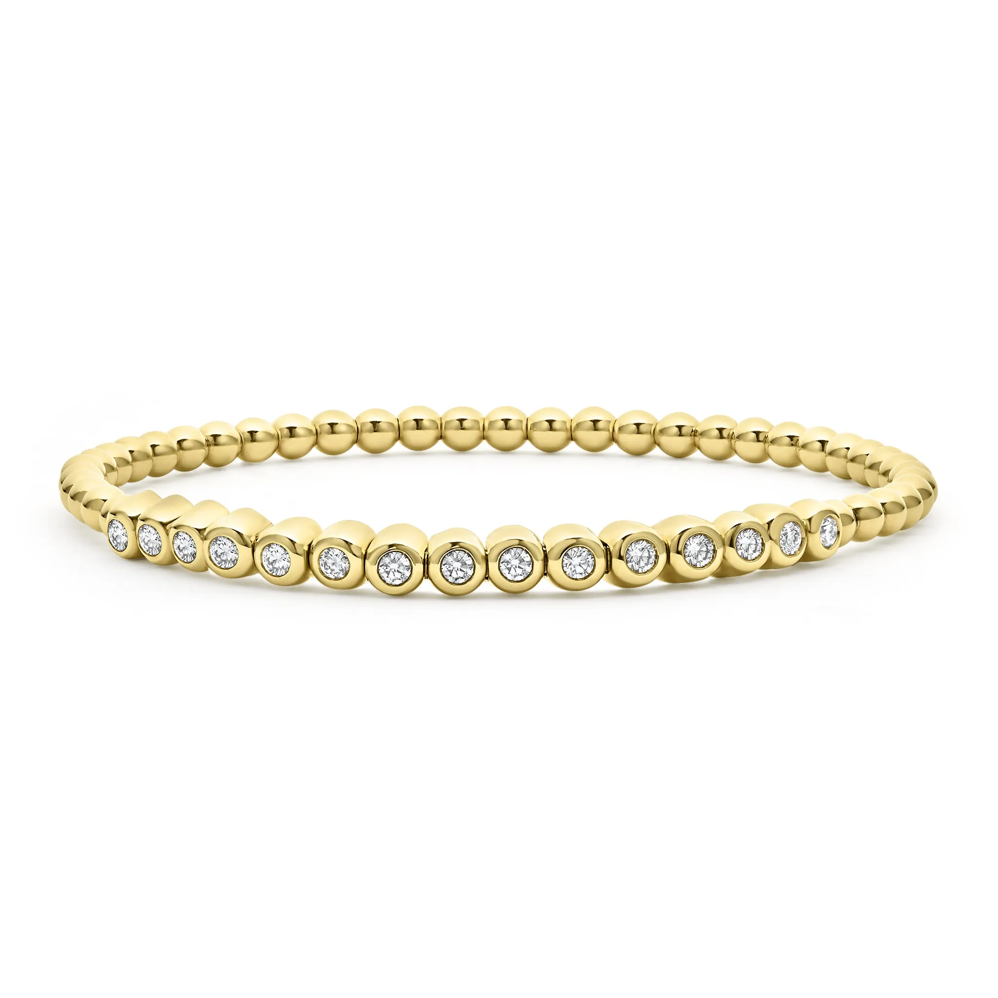 Caviar Gold 18K Gold Diamond Stretch Bracelet sold by LAGOS