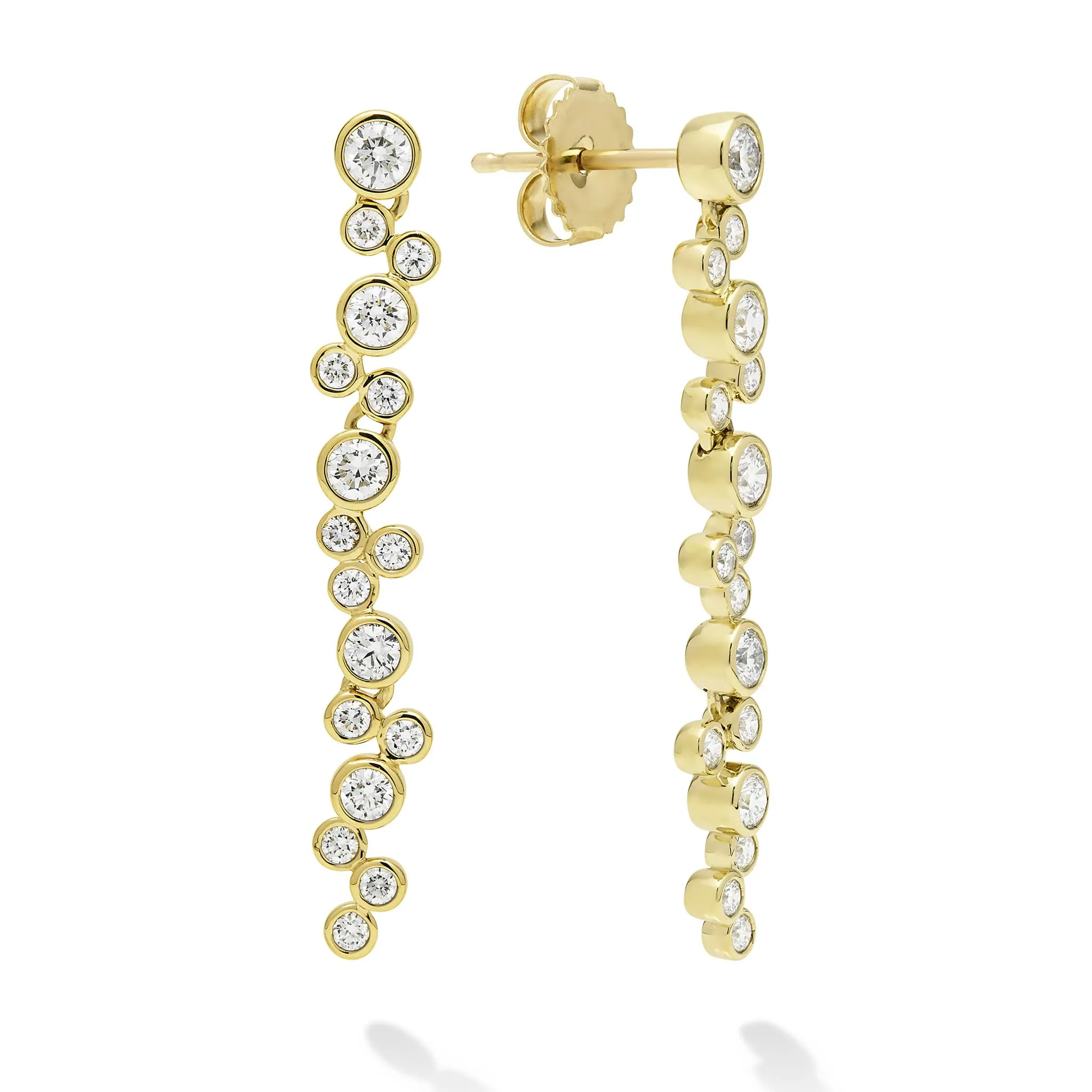 Fizz 18K Gold Seventeen Diamond Drop Linear Earrings (Studio) sold by LAGOS