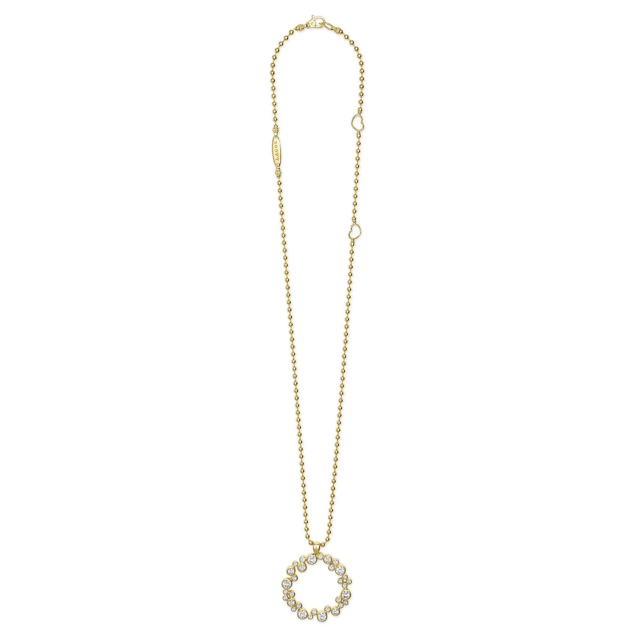 Fizz 18K Gold Diamond Large Circle Pendant Necklace (Studio) sold by LAGOS