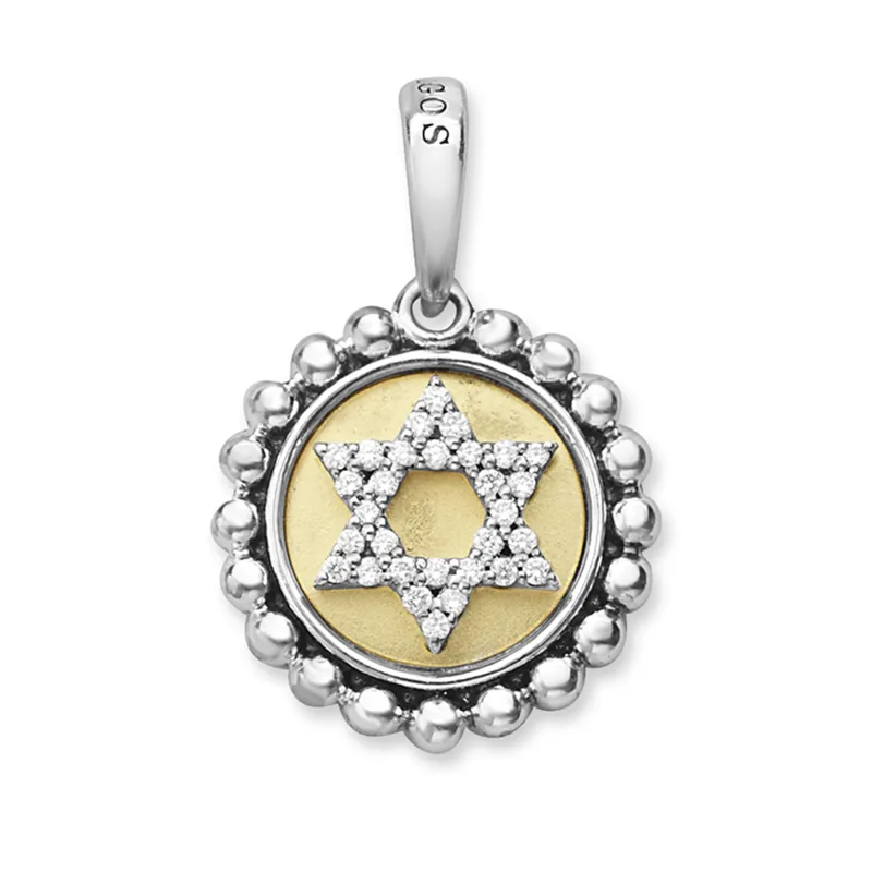 Signature Caviar Two-Tone Star of David Diamond Charm made by LAGOS