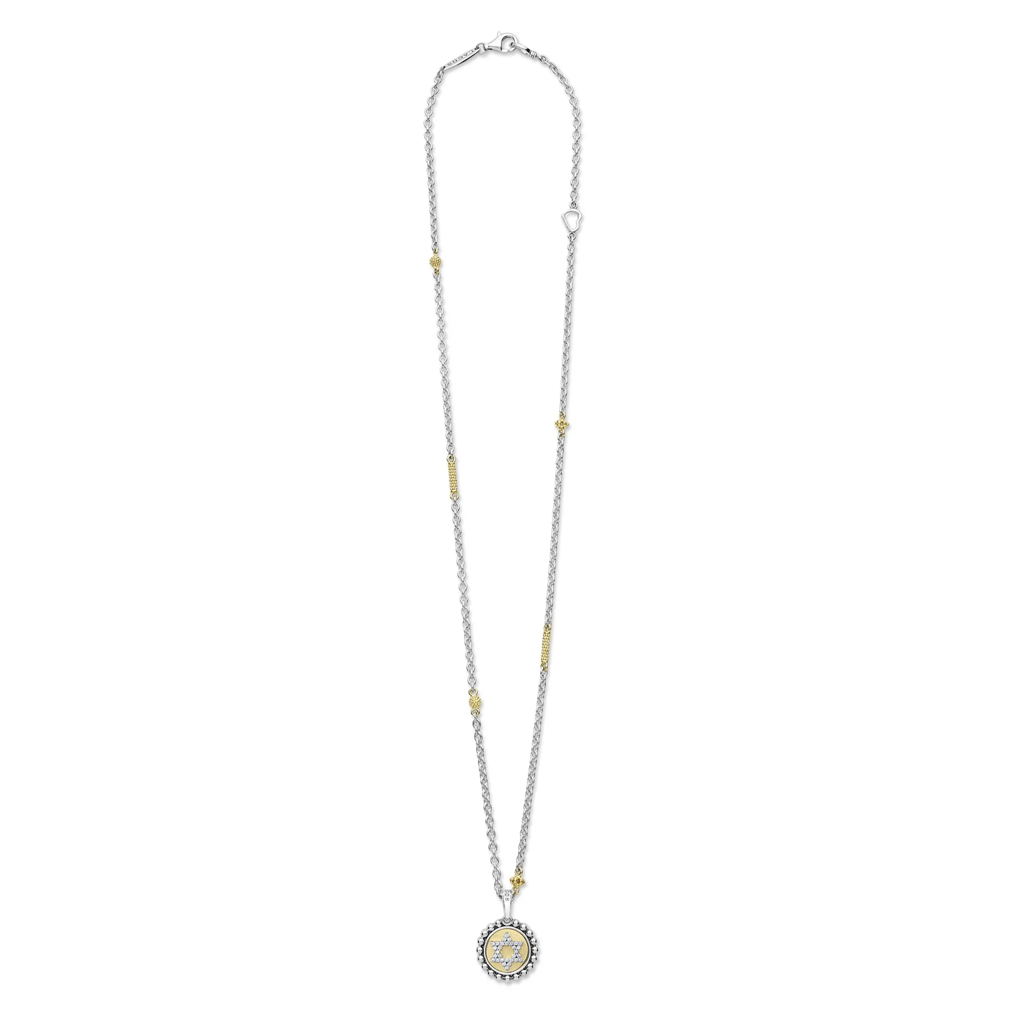 Signature Caviar Two-Tone Star of David Diamond Charm Necklace sold by LAGOS product image thumbnail 3