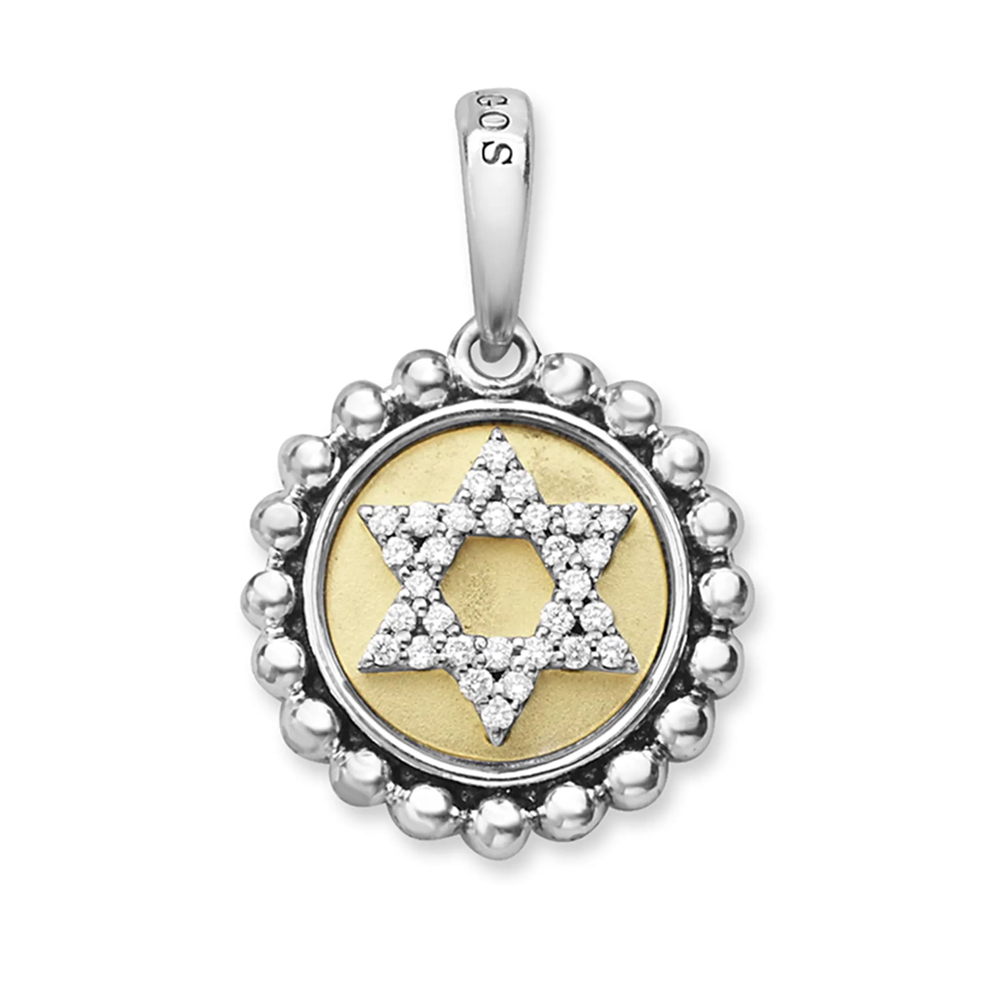 Signature Caviar Two-Tone Star of David Diamond Charm Necklace sold by LAGOS product image thumbnail 4