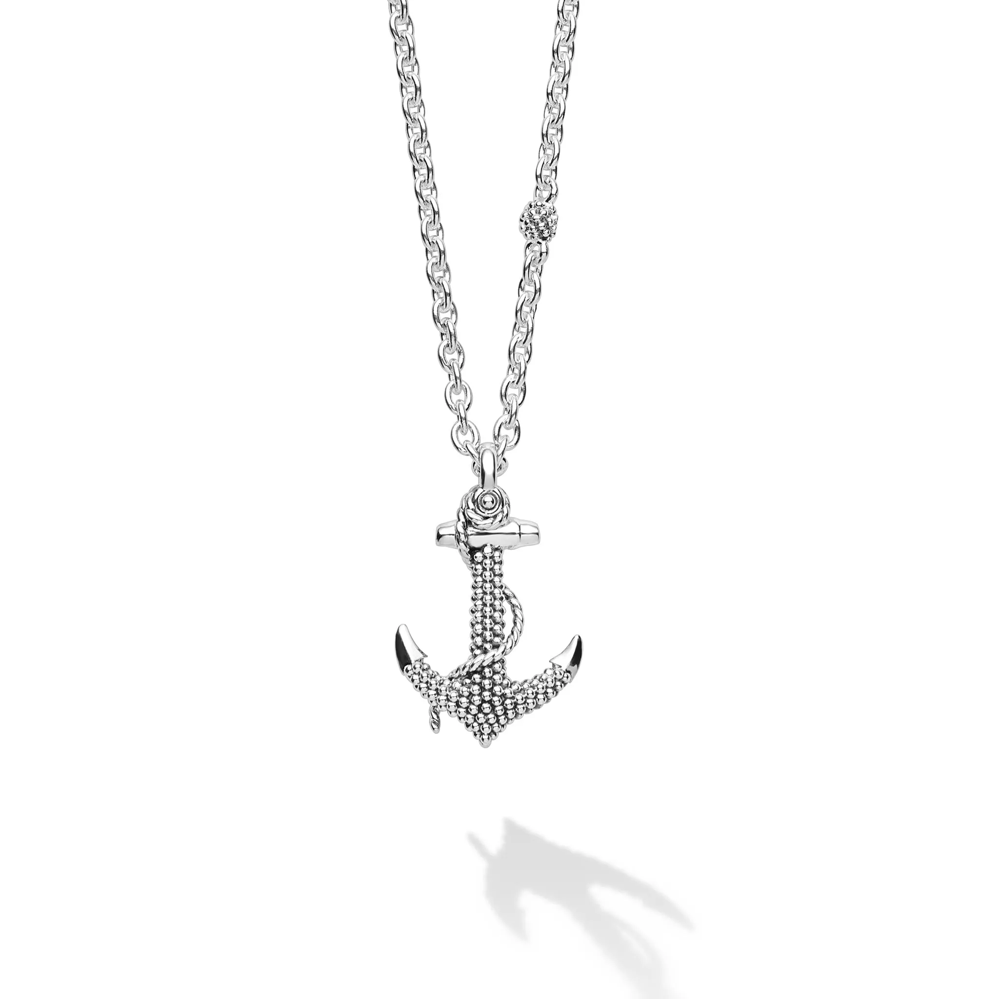 Rare Wonders Sterling Silver Mini Anchor Pendant Necklace sold by LAGOS