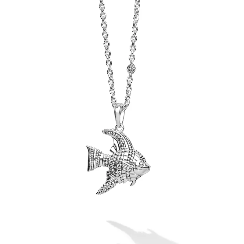 Rare Wonders Sterling Silver Mini Angelfish Pendant Necklace made by LAGOS
