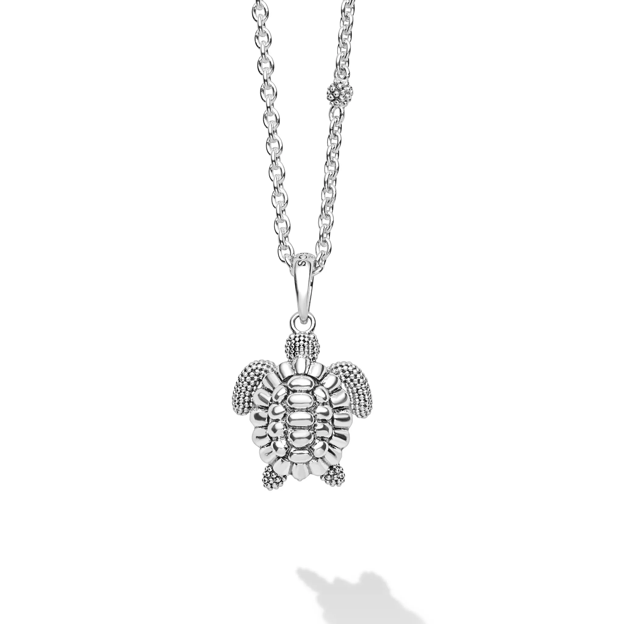 Rare Wonders Sterling Silver Mini Sea Turtle Pendant Necklace sold by LAGOS