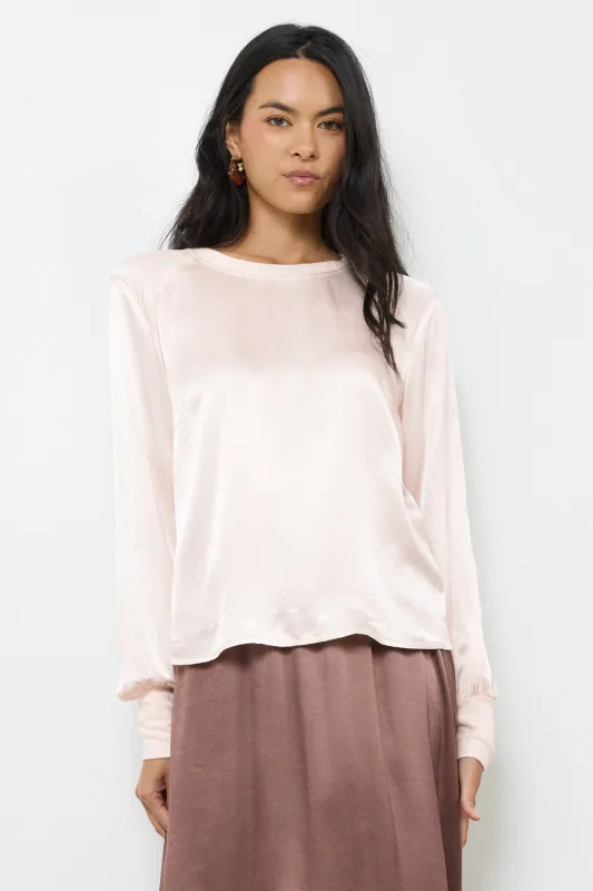 ALMA LONG SLEEVE SILKY TOP sold by LAmade
