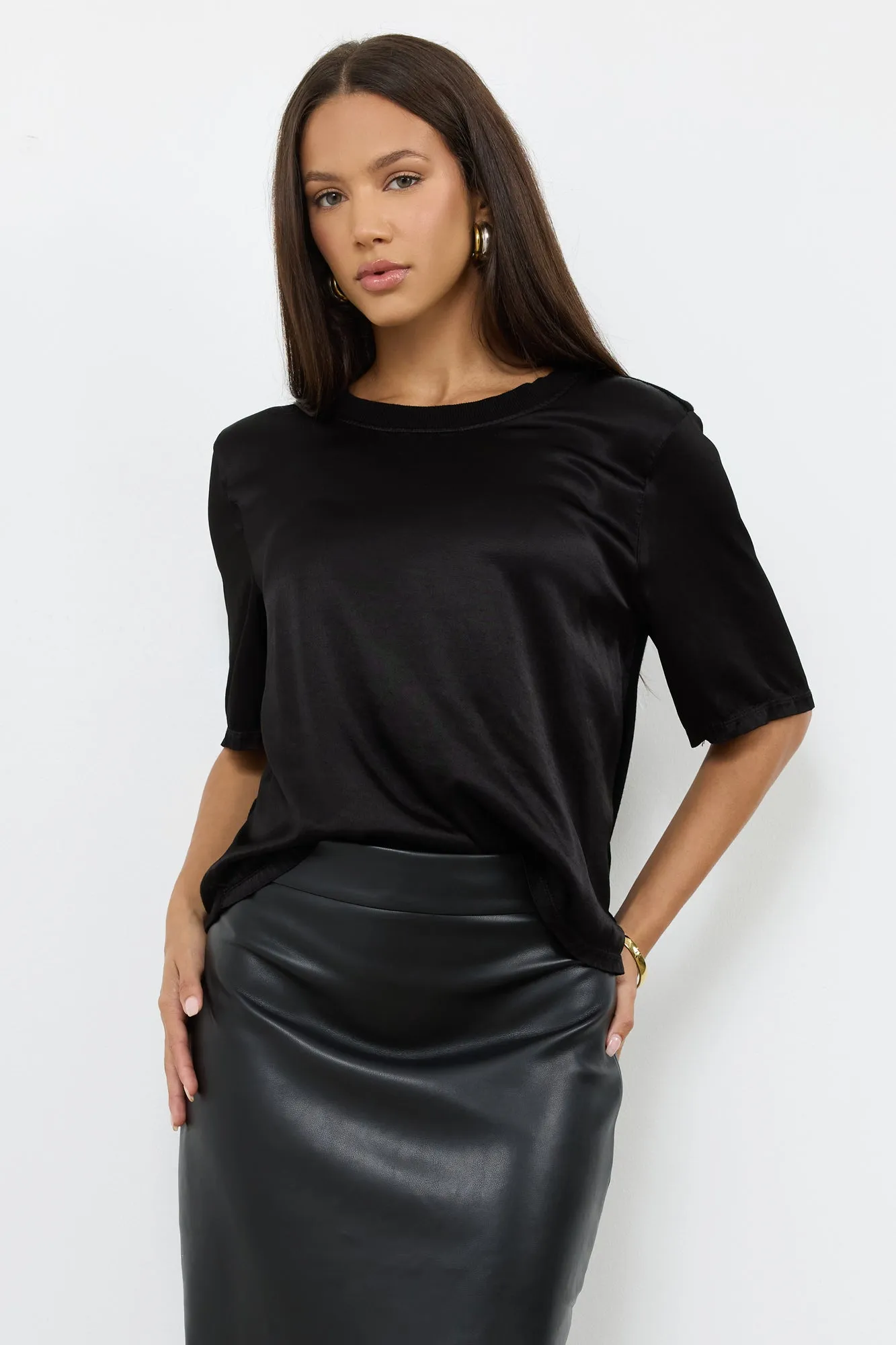 NIGHTS IN THE CITY RIB BACK SILKY TEE - FINAL SALE sold by LAmade