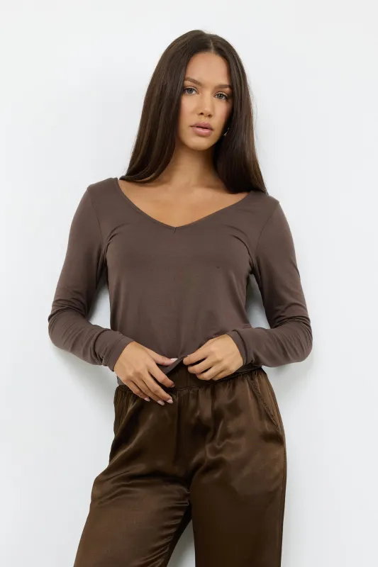 ESYA V NECK LONG SLEEVE TOP made by LAmade