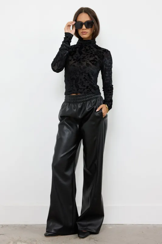 MODERN WIDE LEG VEGAN LEATHER PANT sold by LAmade