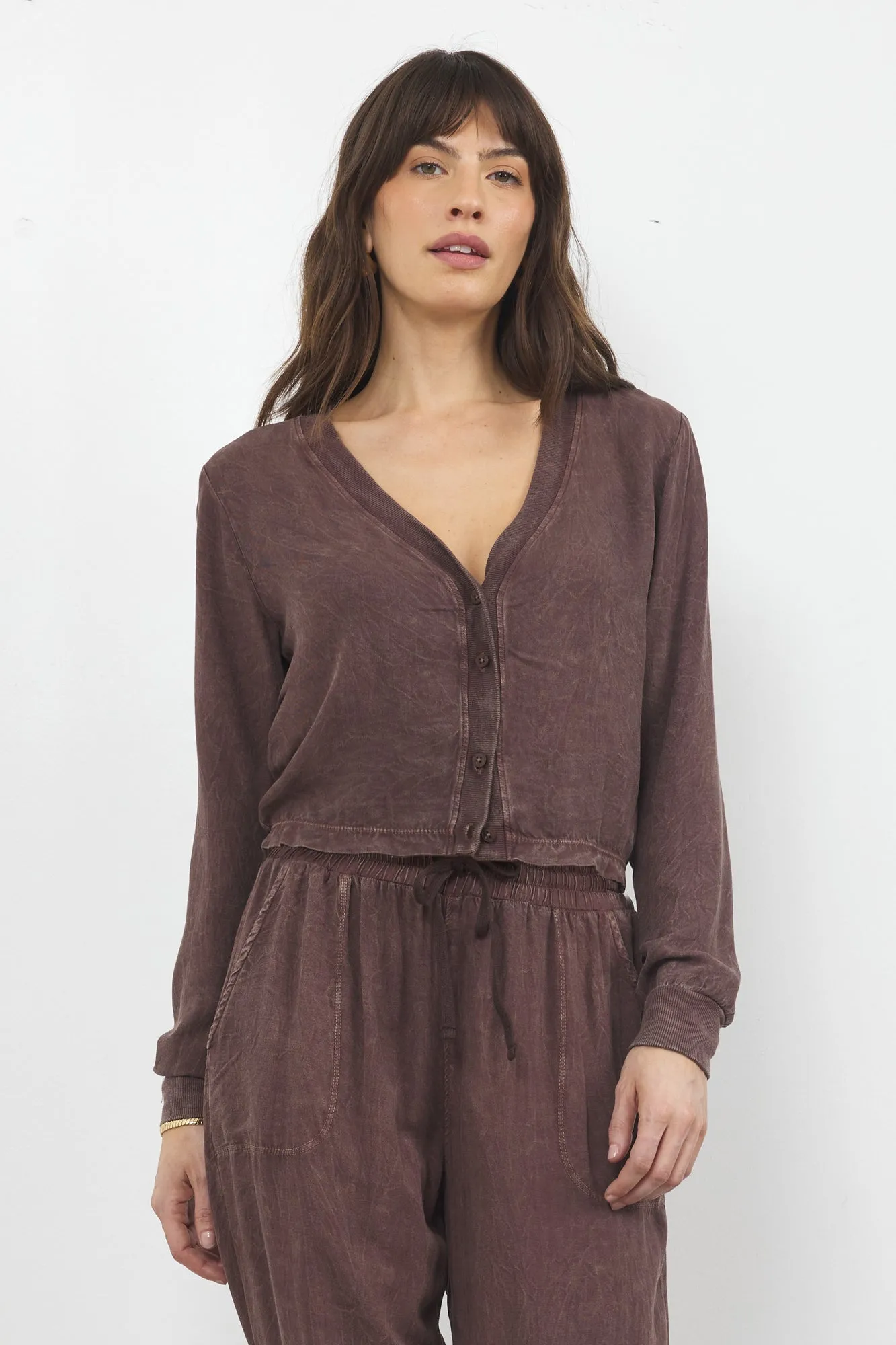 SPENCER TWILL CROP CARDI - FINAL SALE sold by LAmade product image thumbnail 3