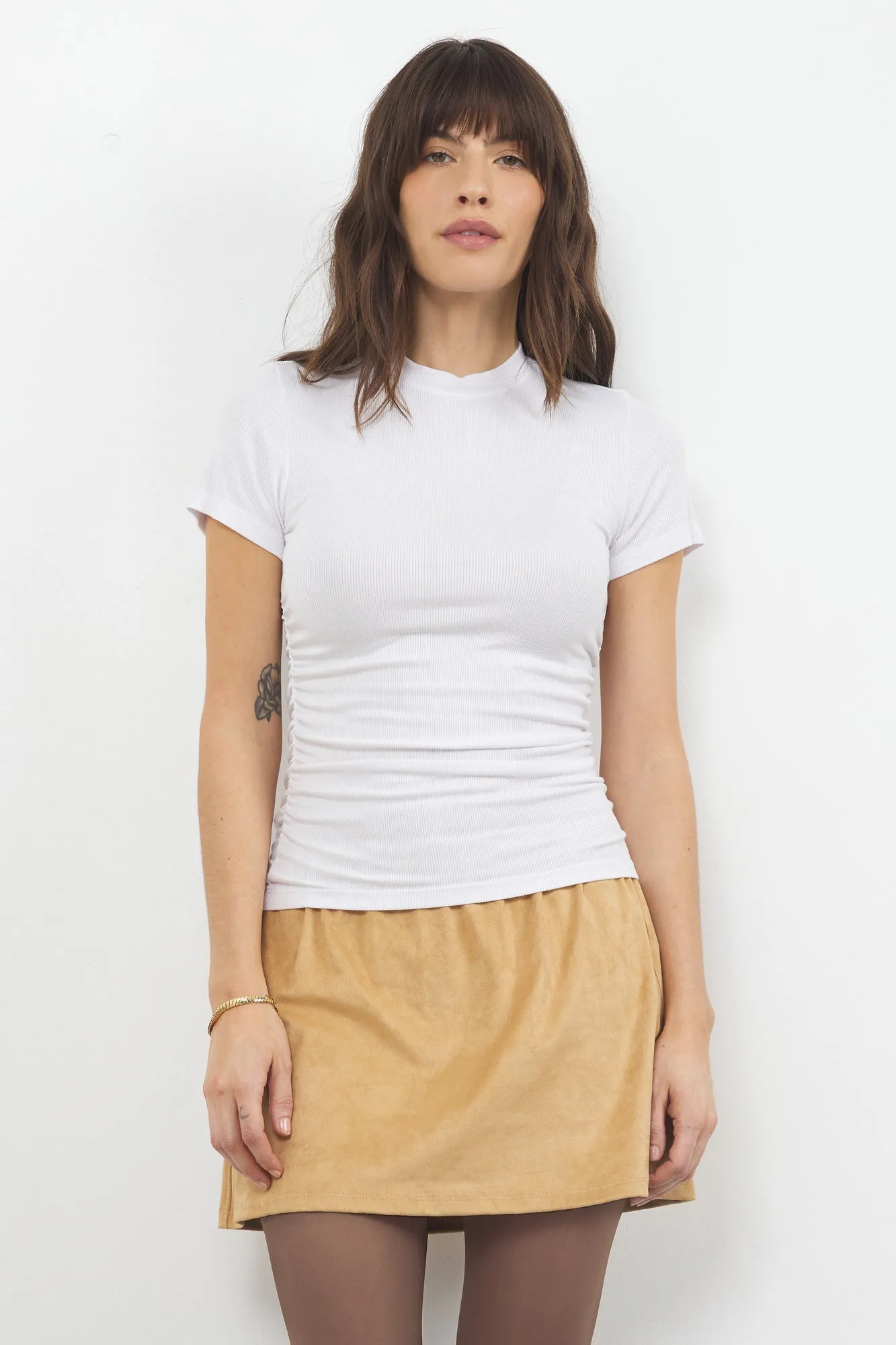 MILLIE SIDE SHIRRING RIB TEE - FINAL SALE sold by LAmade product image thumbnail 3