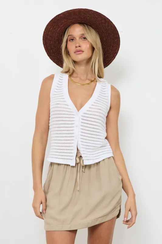 SWEATER STRIPE BUTTON UP TANK - FINAL SALE sold by LAmade