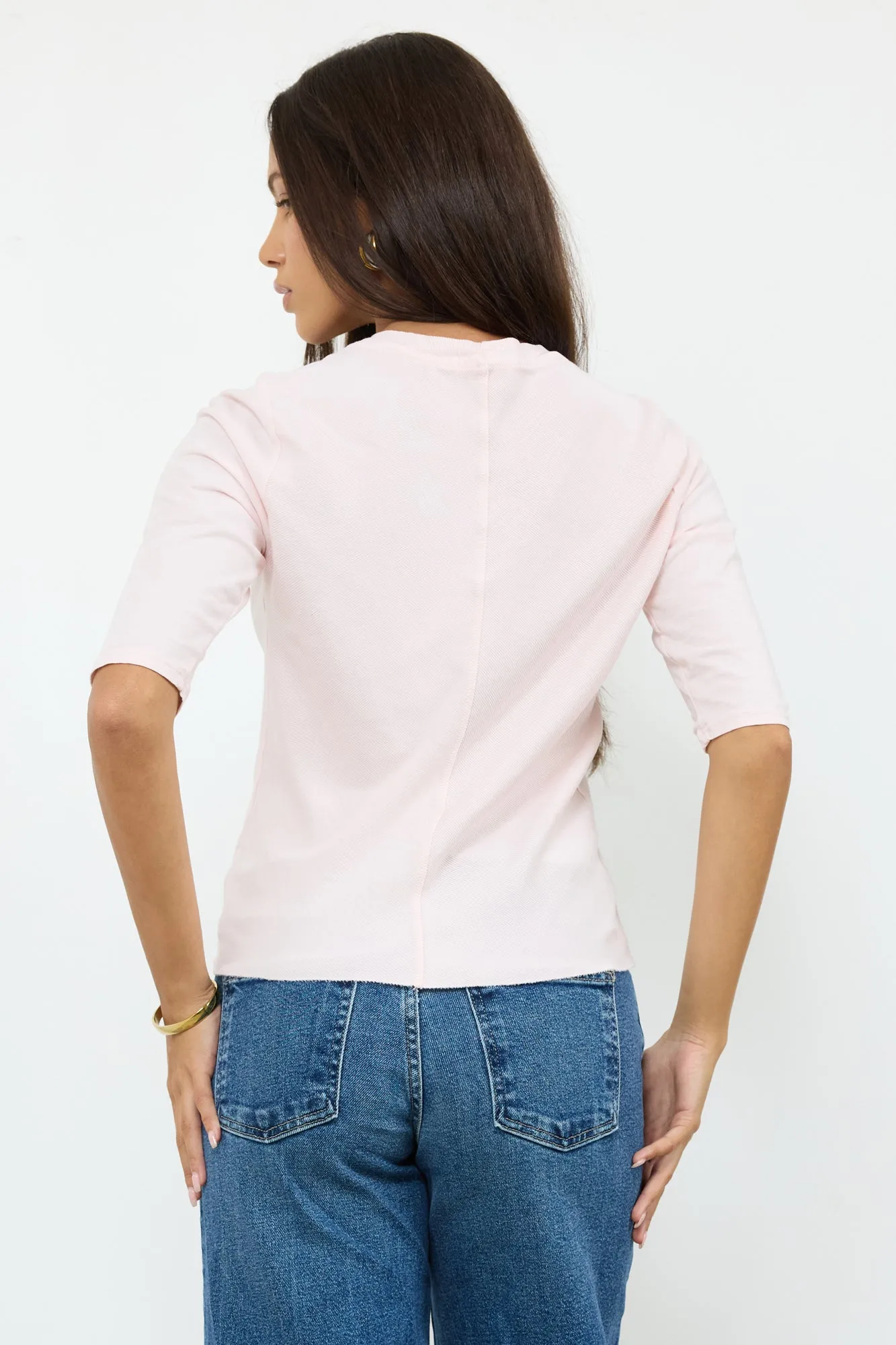 SANTA MONICA MITERED BK ELBOW LENGTH TEE sold by LAmade product image thumbnail 2