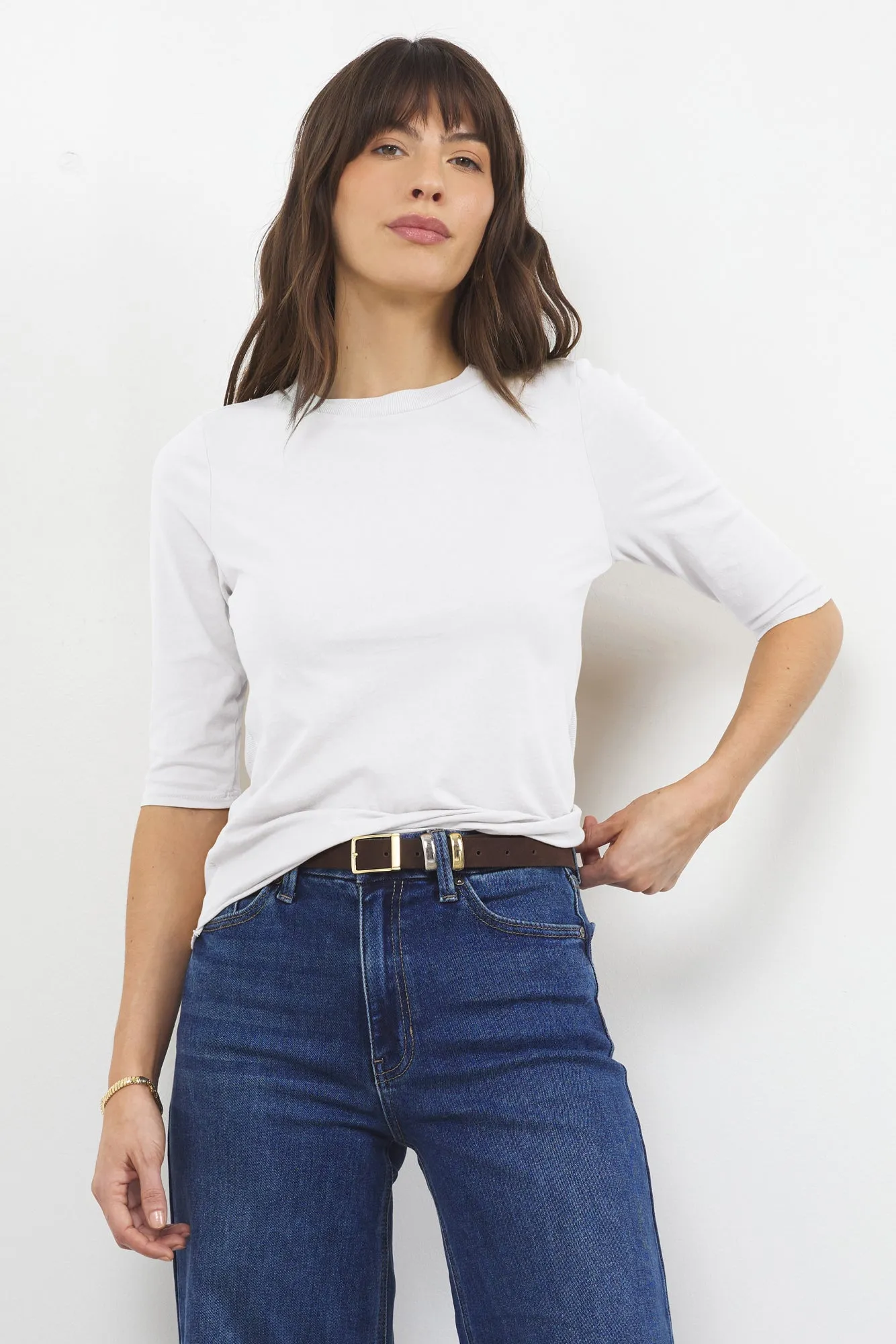 SANTA MONICA MITERED BK ELBOW LENGTH TEE sold by LAmade product image thumbnail 3
