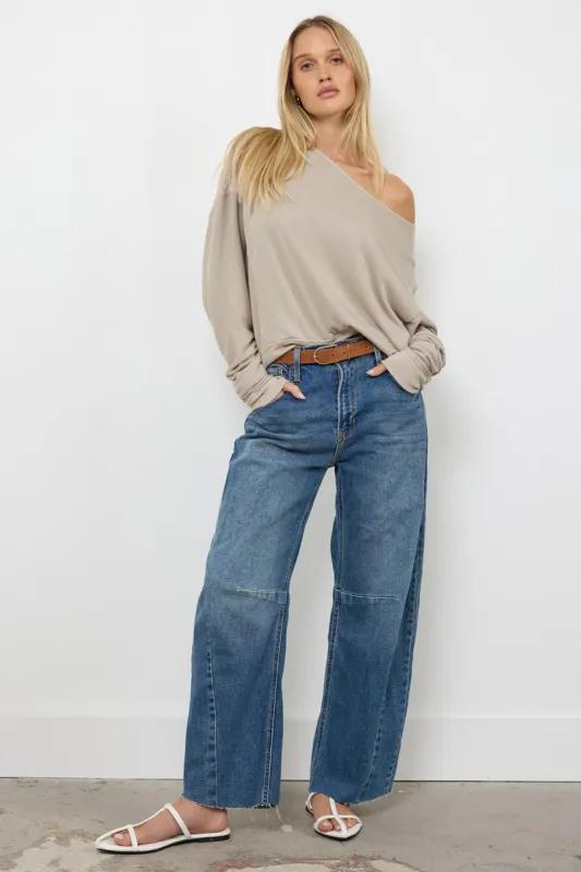 MAGGIE OFF SHOULDER MESH BACK PULLOVER - FINAL SALE sold by LAmade