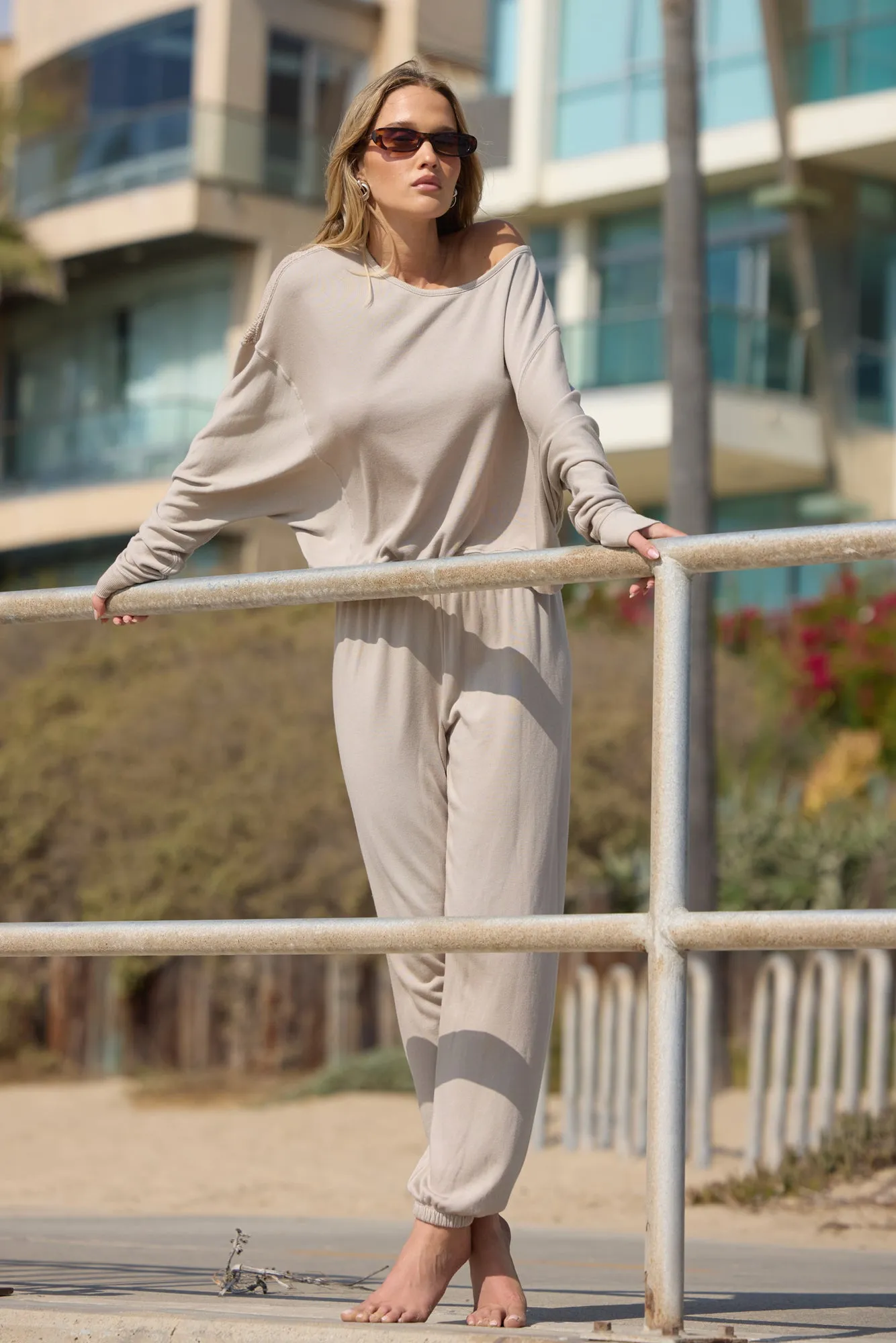 MAGGIE OFF SHOULDER MESH BACK PULLOVER - FINAL SALE sold by LAmade product image thumbnail 5