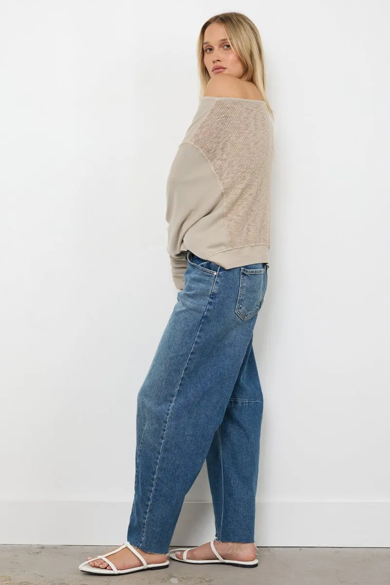 MAGGIE OFF SHOULDER MESH BACK PULLOVER - FINAL SALE sold by LAmade product image thumbnail 3