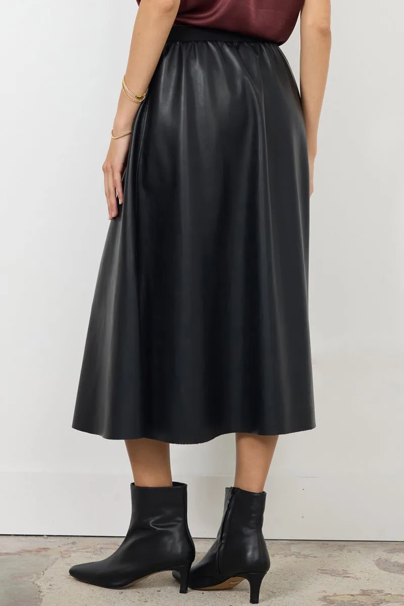ELENNE VEGAN LEATHER LONG SKIRT - FINAL SALE sold by LAmade product image thumbnail 4