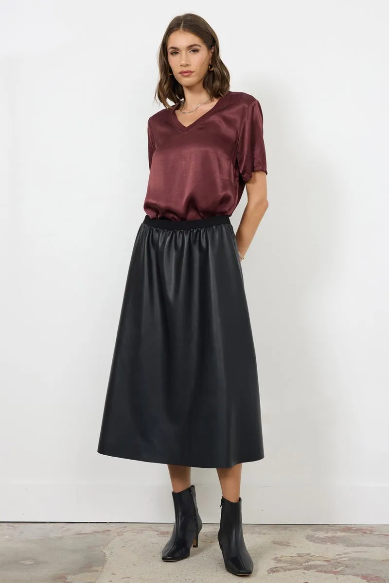 ELENNE VEGAN LEATHER LONG SKIRT - FINAL SALE sold by LAmade product image thumbnail 2