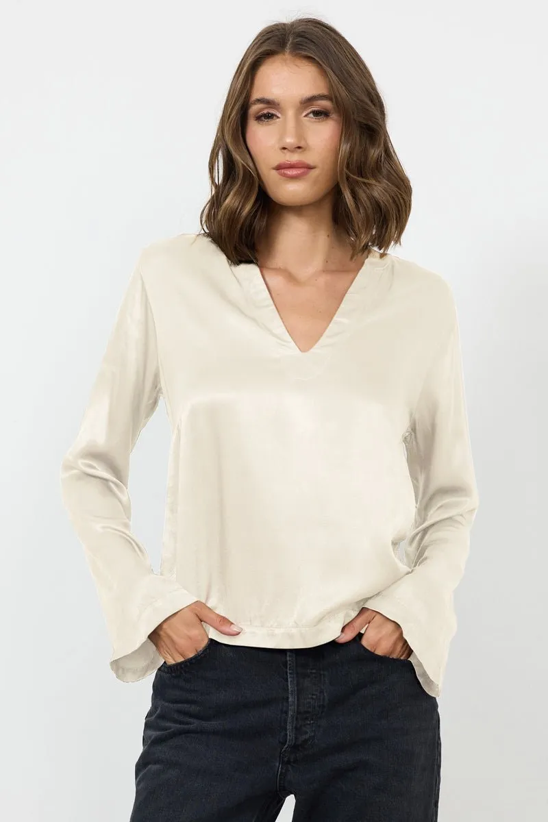 DAPHNE SILKY SPLIT NECK BELL SLEEVE TOP - FINAL SALE sold by LAmade product image thumbnail 2
