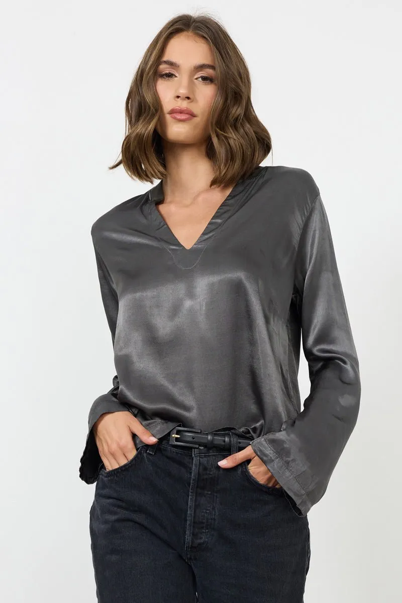 DAPHNE SILKY SPLIT NECK BELL SLEEVE TOP - FINAL SALE sold by LAmade