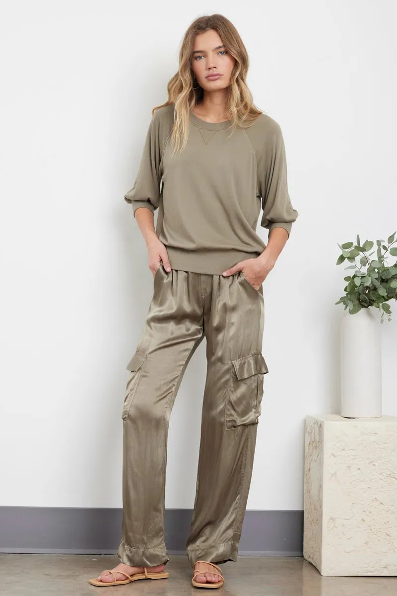 AGNES SILKY CARGO LONG PANT - FINAL SALE sold by LAmade