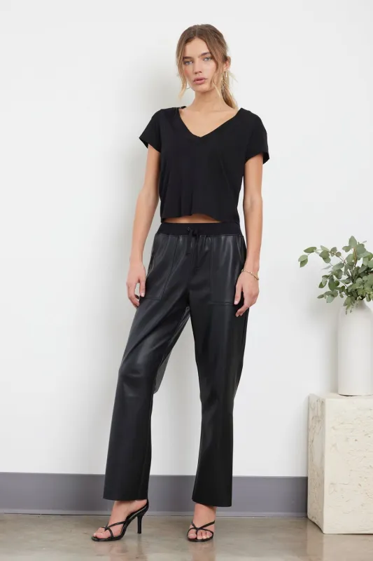 CROP FLARE VEGAN LEATHER PANT - FINAL SALE sold by LAmade