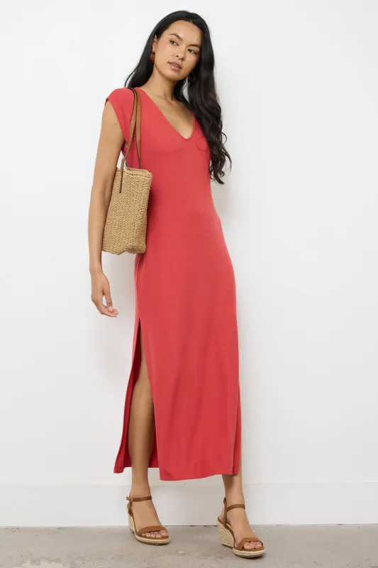 CELINE V NECK LONG DRESS made by LAmade