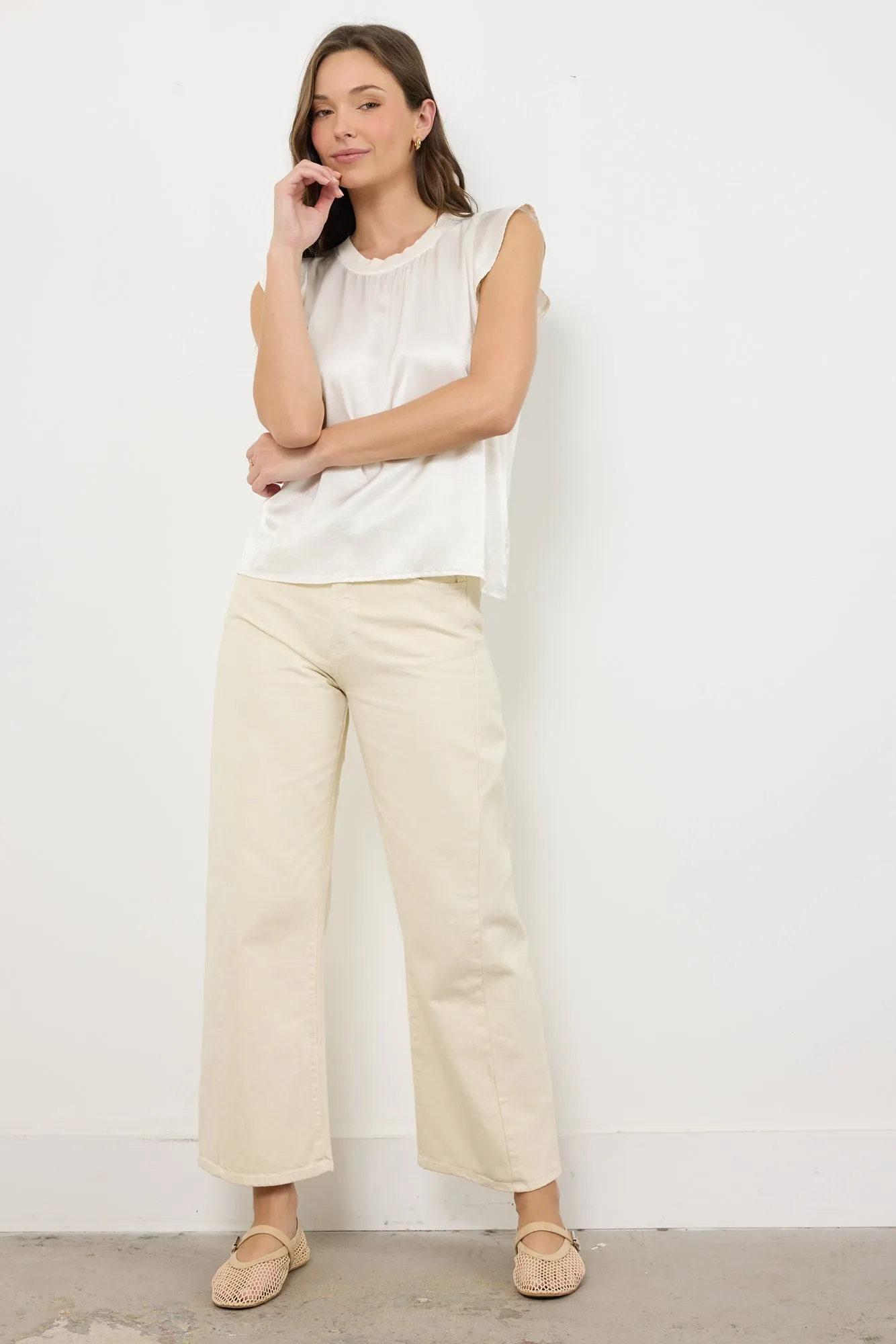 FINN CREW NECK SATIN TOP - FINAL SALE sold by LAmade product image thumbnail 3