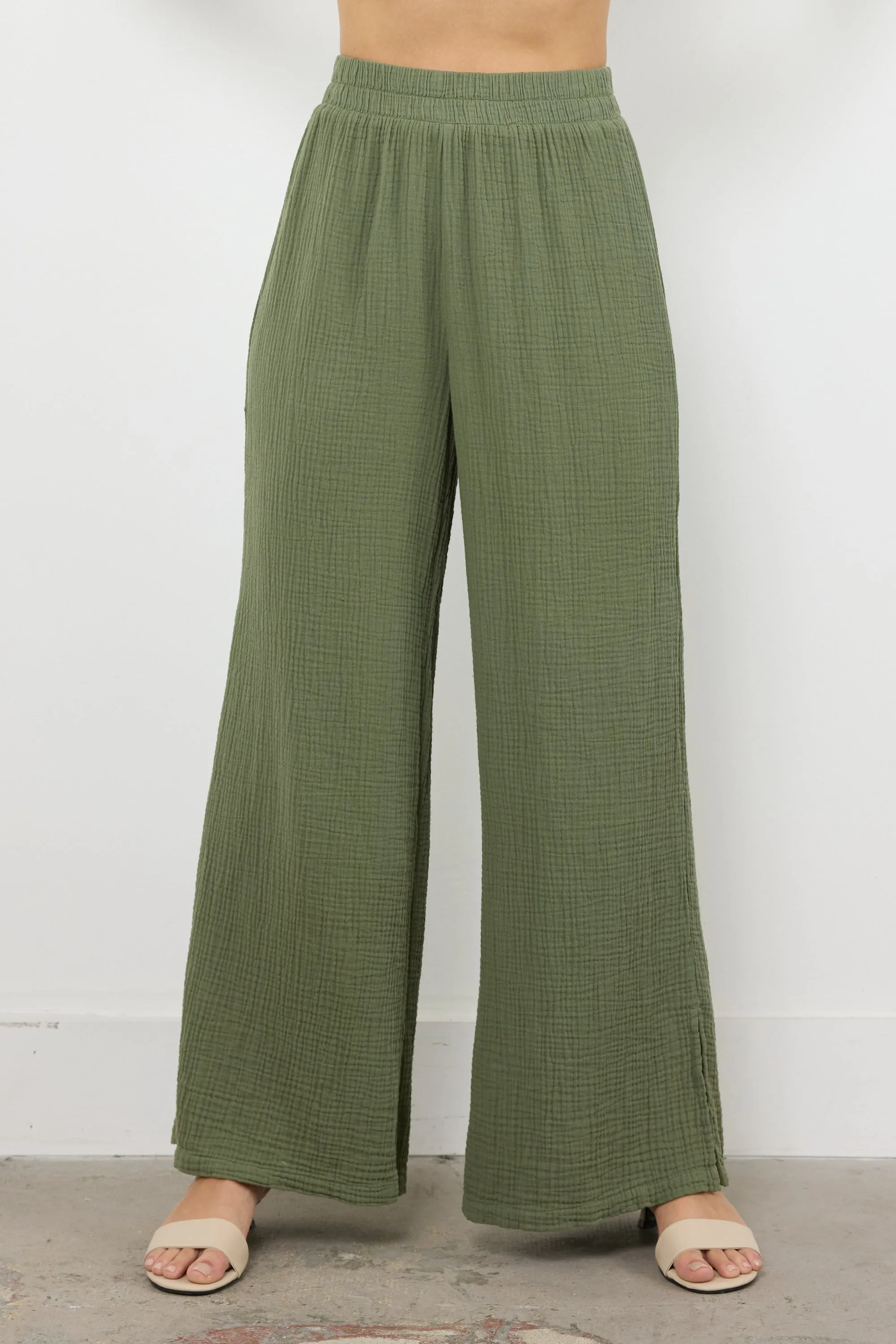 BREEZY GAUZE PANT WITH SIDE SLIT sold by LAmade product image thumbnail 3