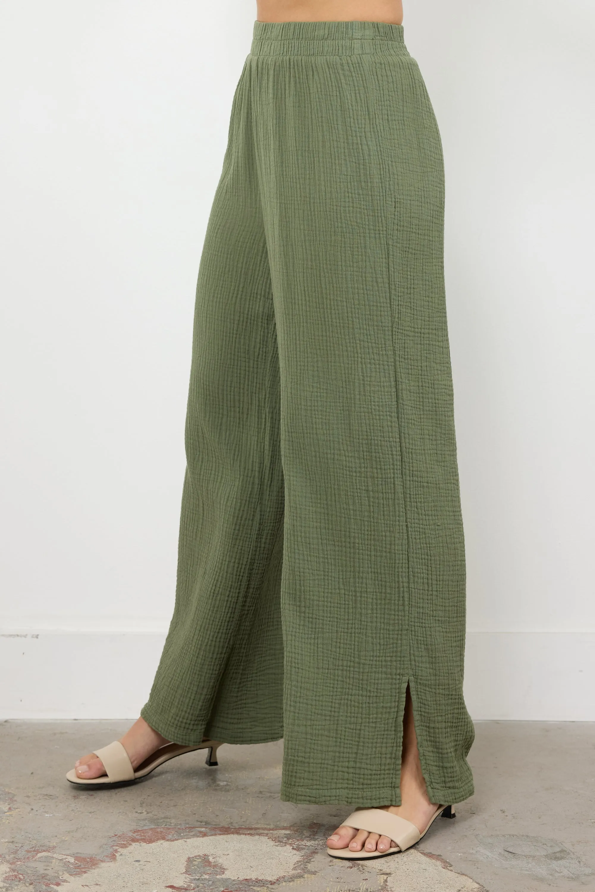 BREEZY GAUZE PANT WITH SIDE SLIT sold by LAmade product image thumbnail 4
