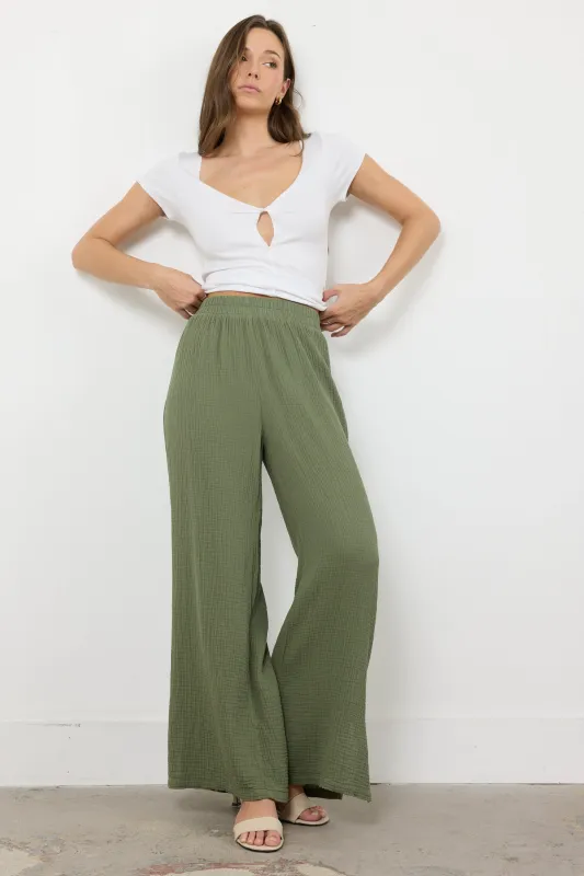 BREEZY GAUZE PANT WITH SIDE SLIT made by LAmade