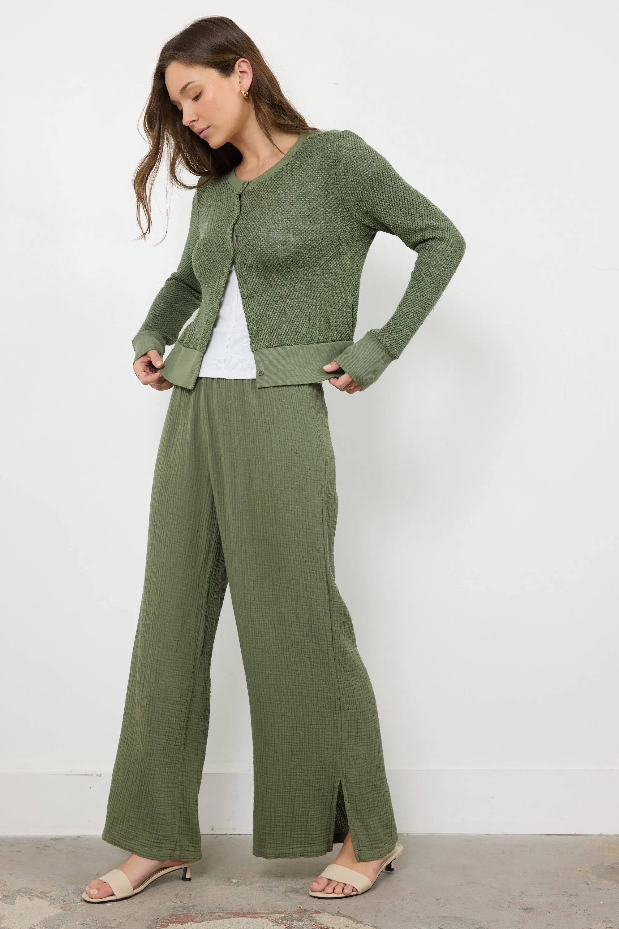 BREEZY GAUZE PANT WITH SIDE SLIT sold by LAmade product image thumbnail 2