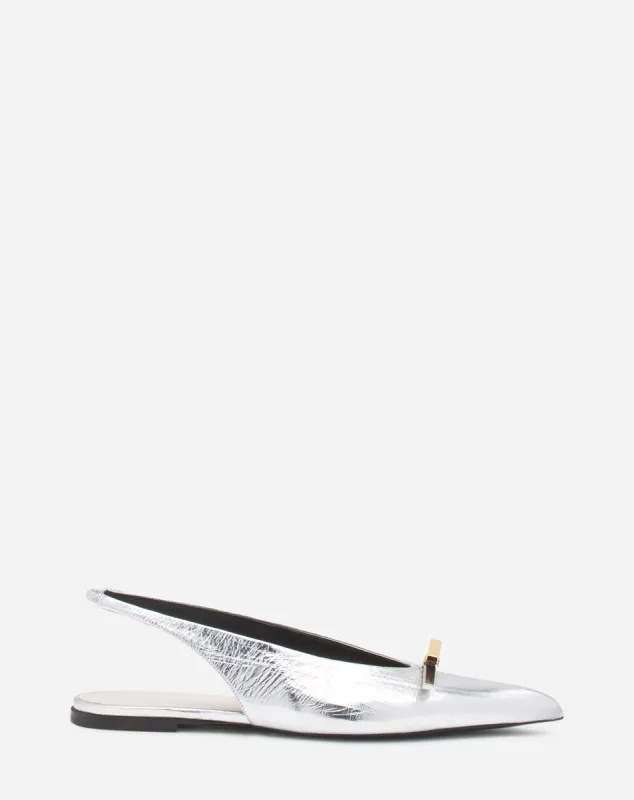 LANVIN BOW SLINGBACK IN METALLIC LEATHER made by Lanvin