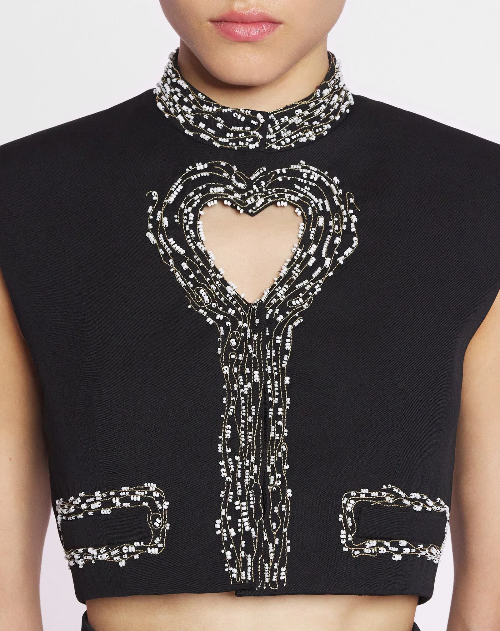 SHORT SLEEVELESS JACKET WITH A HEART DETAIL sold by Lanvin product image thumbnail 5