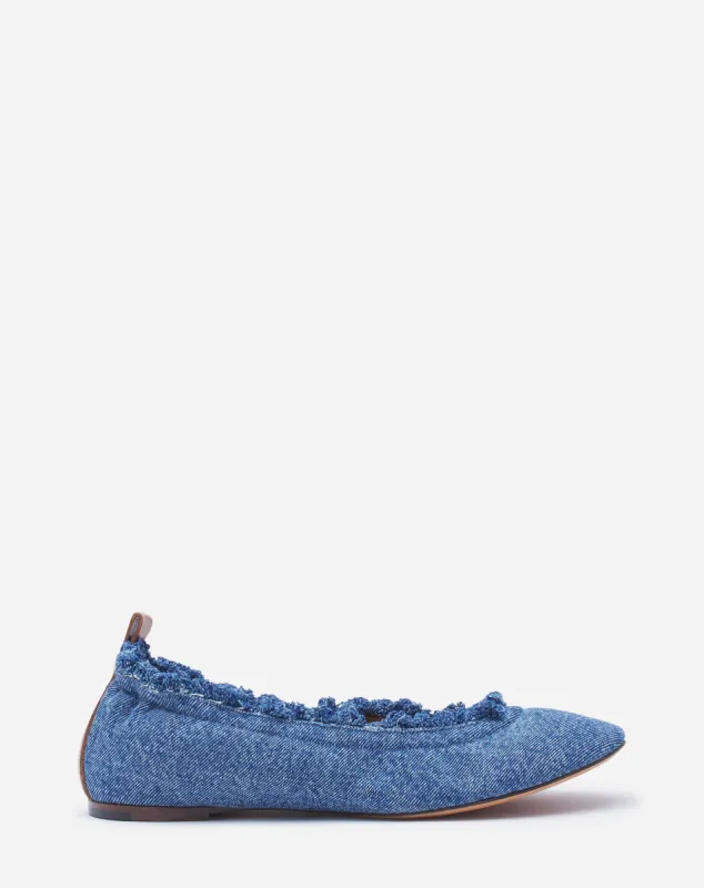 THE BALLERINA FLAT IN DENIM sold by Lanvin