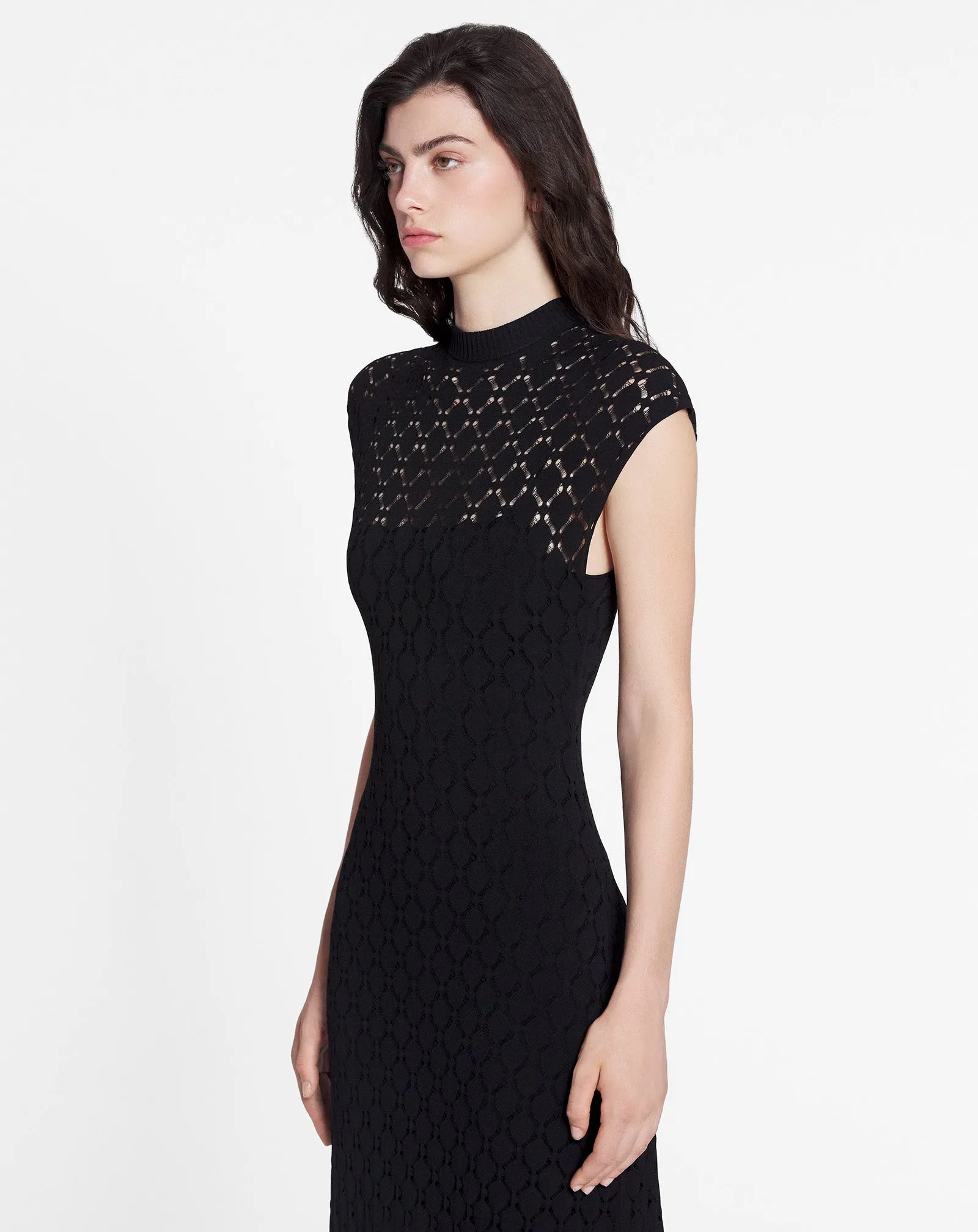 LONG DRESS IN LACE EFFECT KNIT sold by Lanvin product image thumbnail 3
