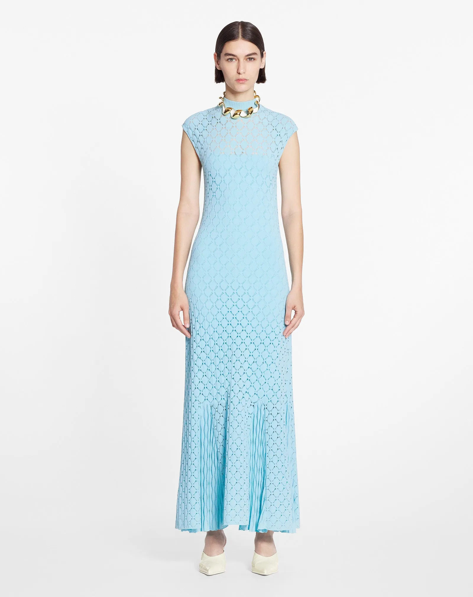 LONG DRESS IN LACE EFFECT KNIT sold by Lanvin product image thumbnail 2