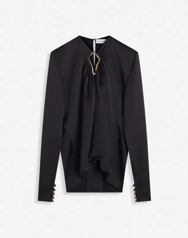 DRAPED TOP WITH EYELET DETAIL sold by Lanvin