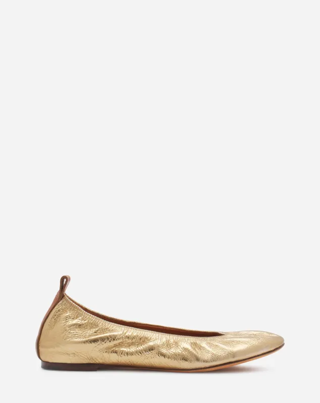 THE BALLERINA FLAT IN METALLIC LEATHER sold by Lanvin