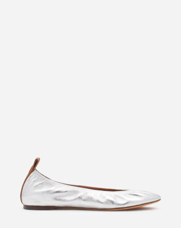 THE BALLERINA FLAT IN METALLIC LEATHER sold by Lanvin