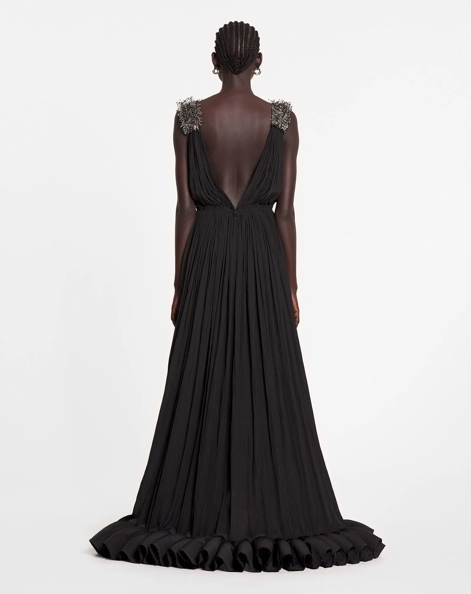 LONG EMBROIDERED CHARMEUSE EVENING GOWN sold by Lanvin product image thumbnail 4
