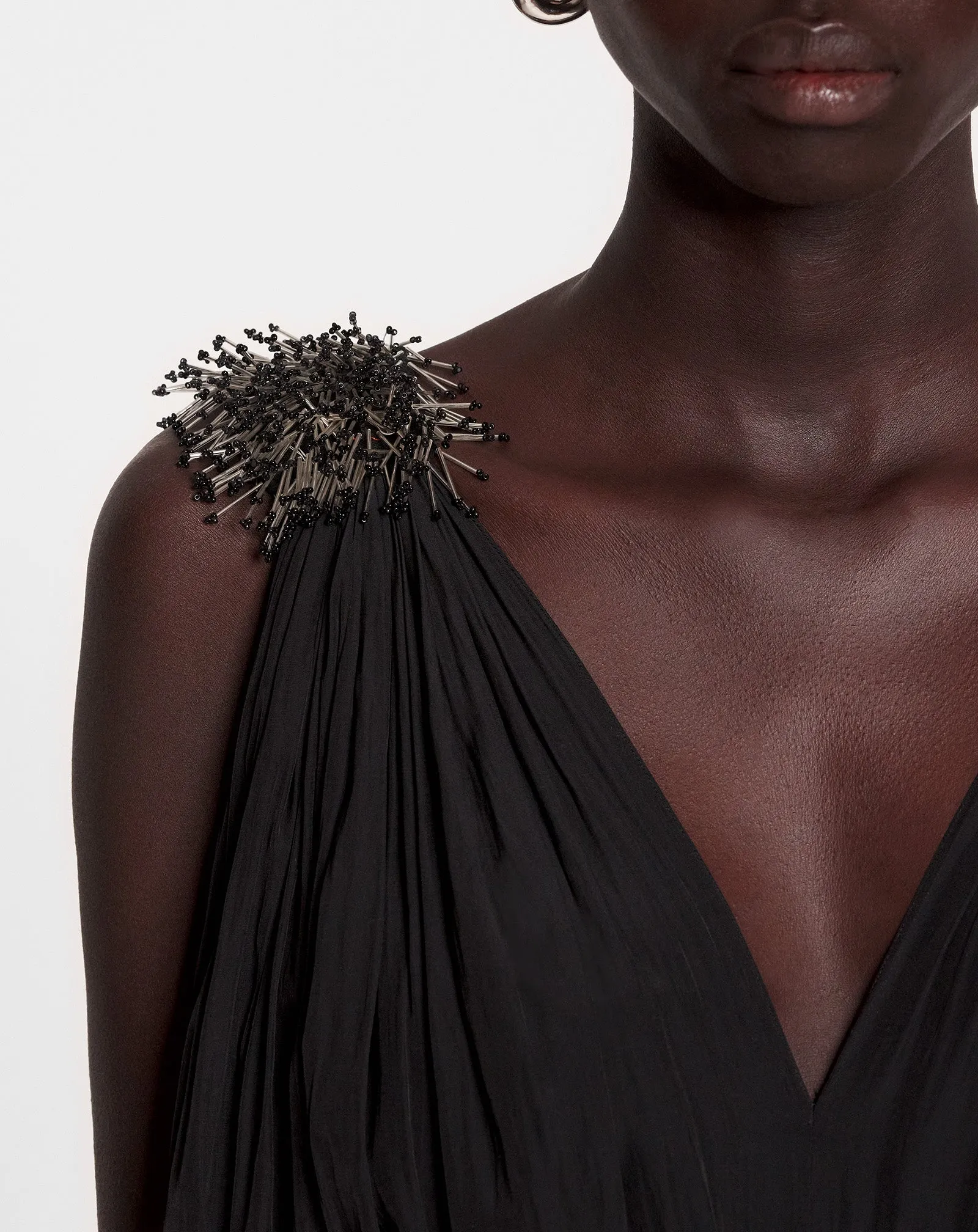 LONG EMBROIDERED CHARMEUSE EVENING GOWN sold by Lanvin product image thumbnail 5