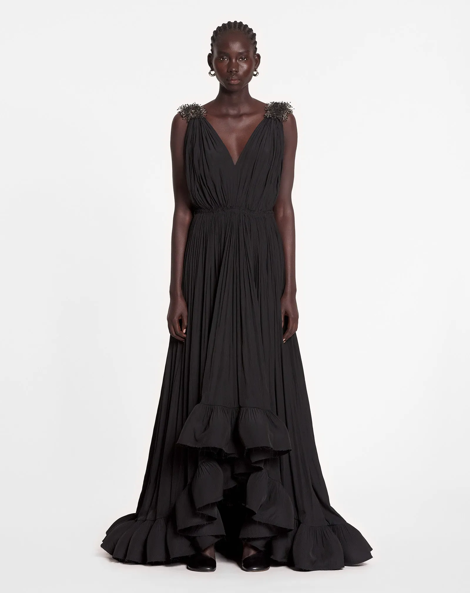 LONG EMBROIDERED CHARMEUSE EVENING GOWN sold by Lanvin product image thumbnail 2