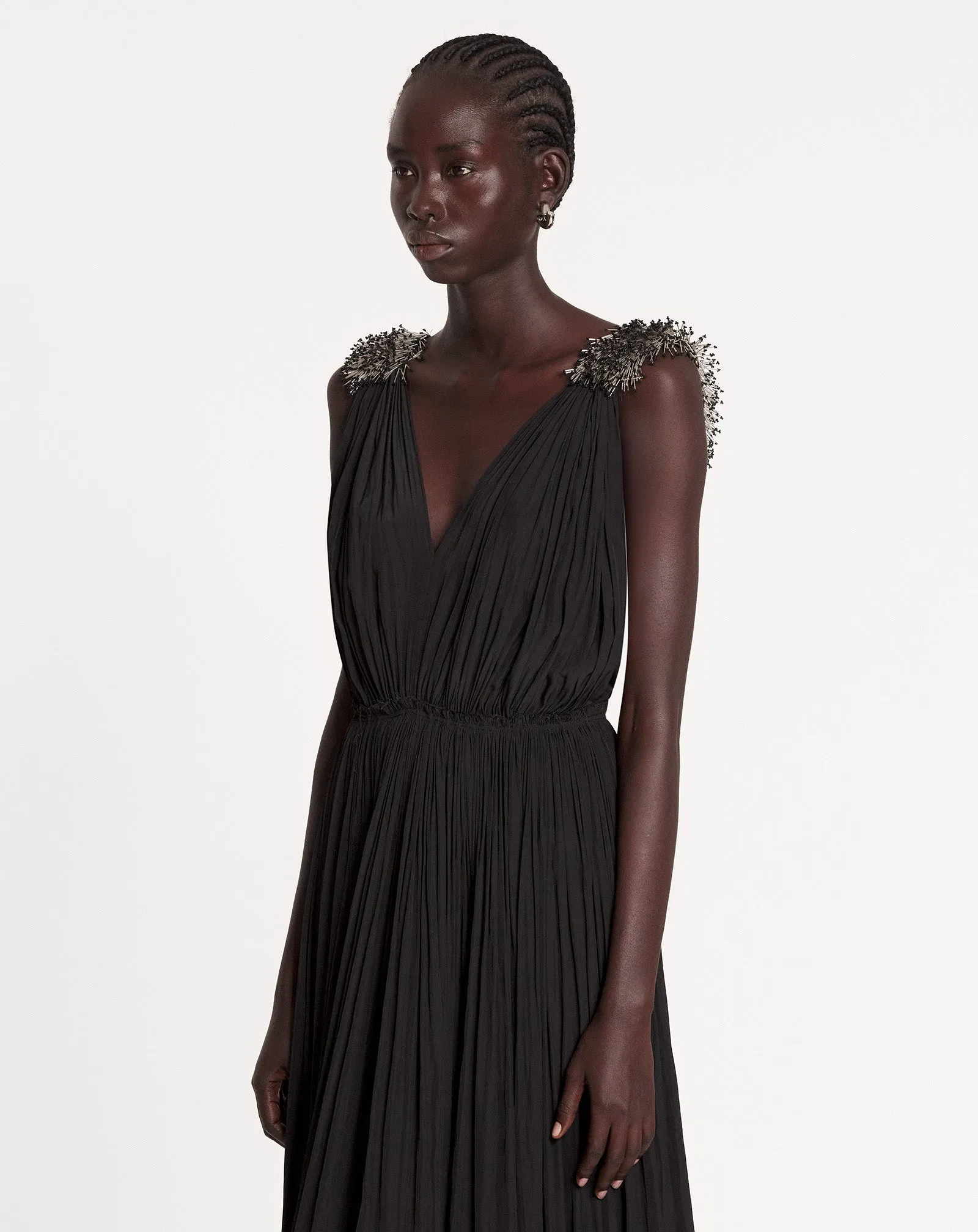 LONG EMBROIDERED CHARMEUSE EVENING GOWN sold by Lanvin product image thumbnail 3