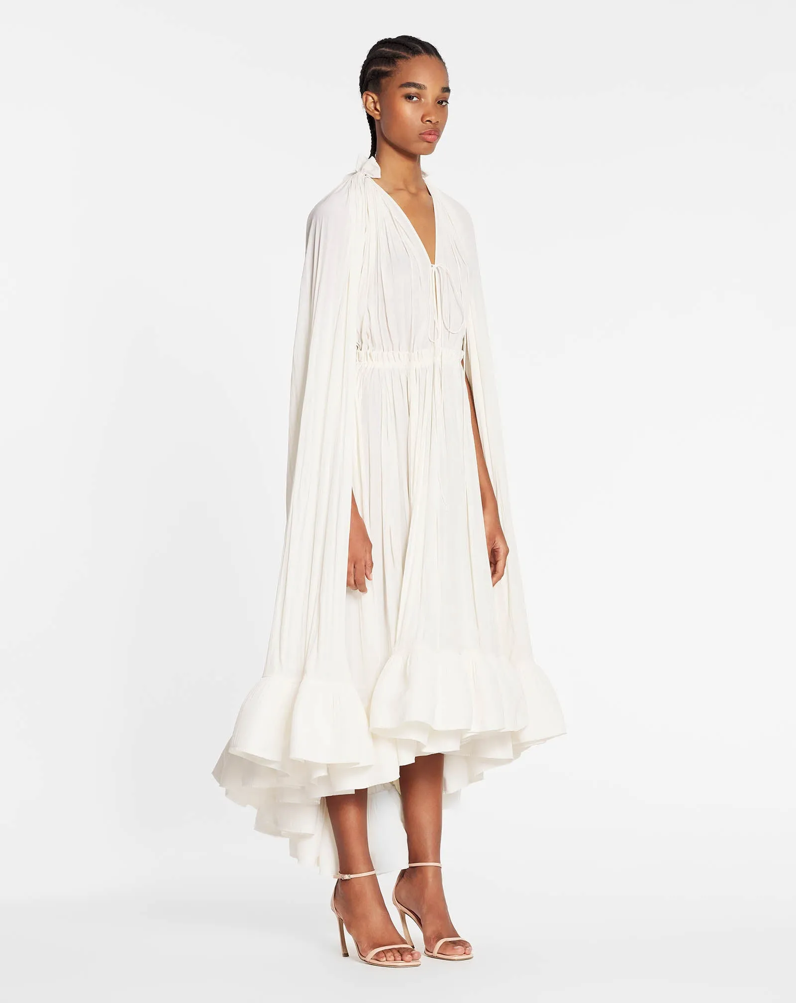LONG CHARMEUSE RUFFLE DRESS sold by Lanvin product image thumbnail 2