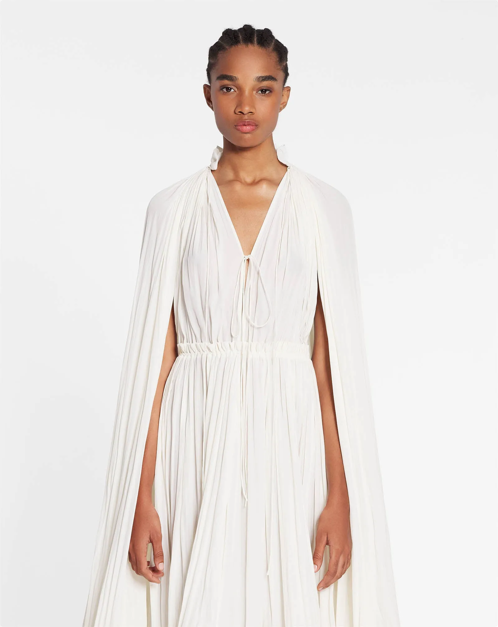 LONG CHARMEUSE RUFFLE DRESS sold by Lanvin product image thumbnail 3