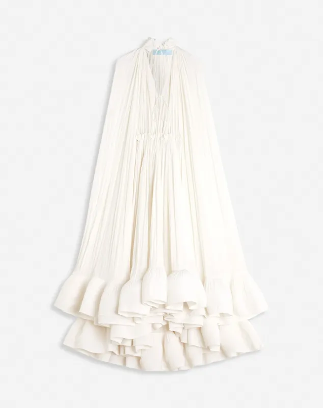LONG CHARMEUSE RUFFLE DRESS sold by Lanvin